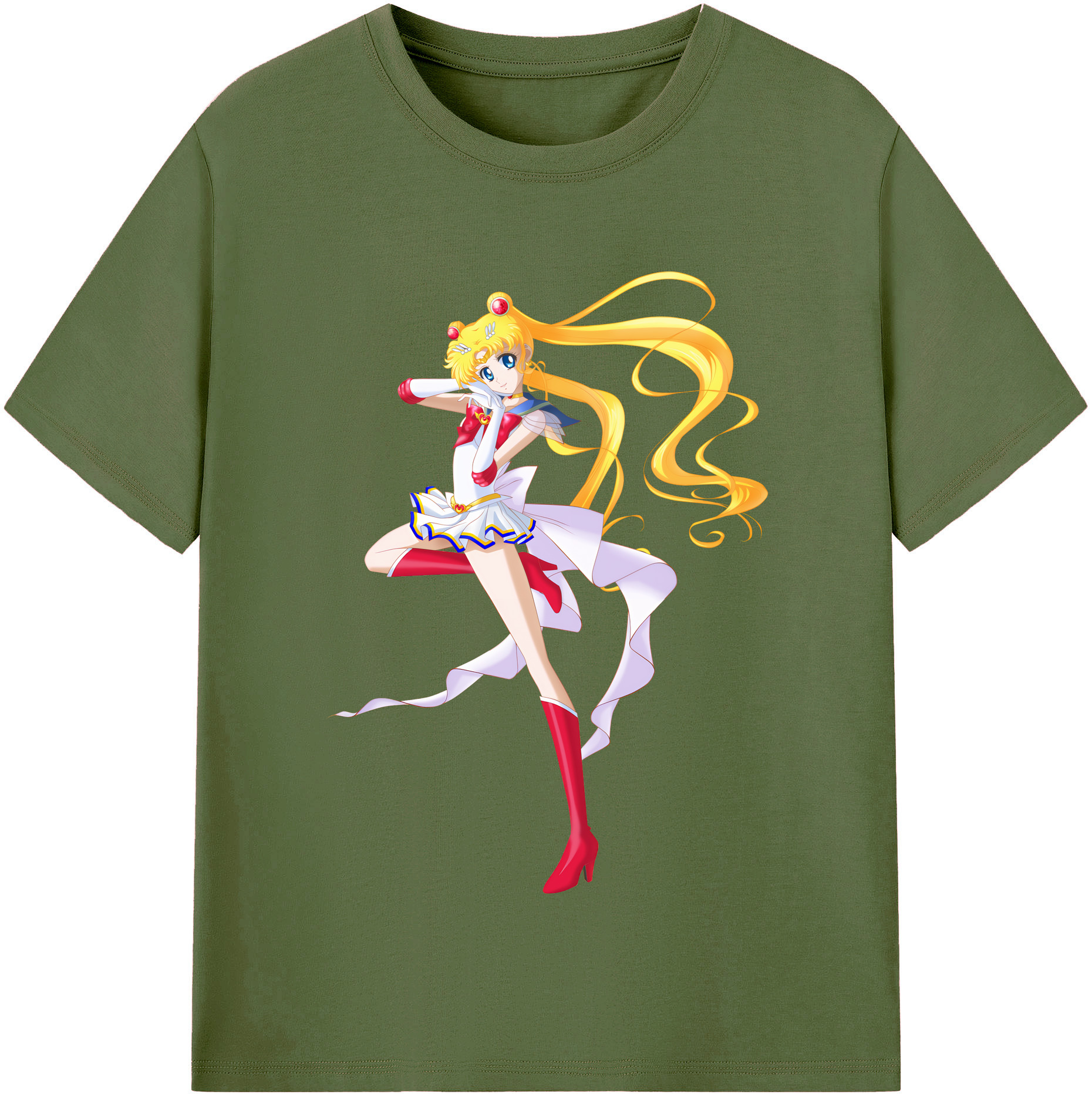 （画像用） 美少女戦士セーラームーン 月野 うさぎ つきの うさぎ Sailor Moon Tsukino Usagi 綿100％半袖Tシャツ（フロントプリント）